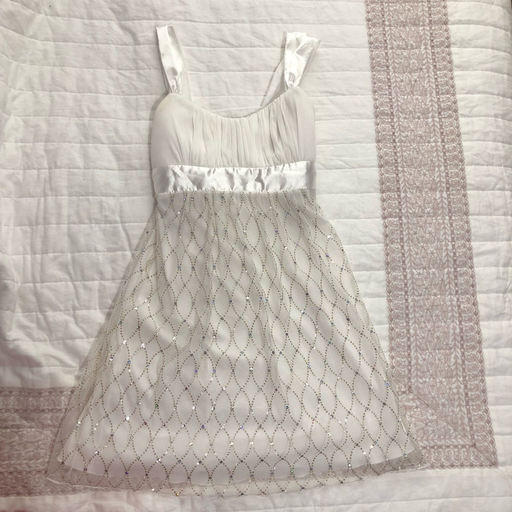 White and gold glittery dress